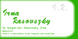 irma rasovszky business card